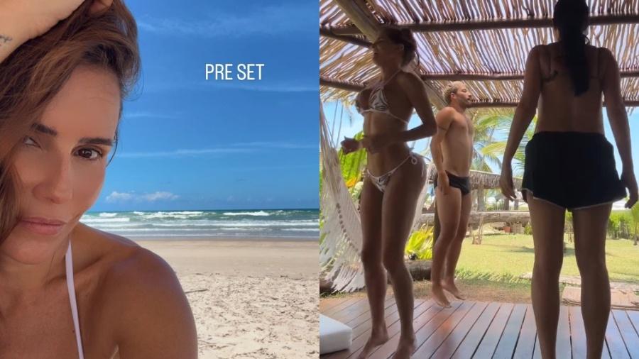 Deborah Secco posta treino na Bahia