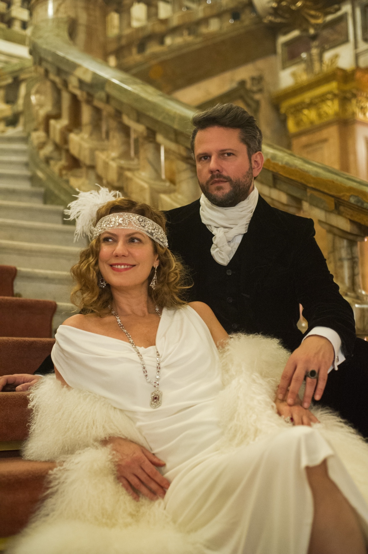 Isabel D'Ávila de Alencar (Patricia Pillar) uma viúva linda, rica e de ótima reputação, e seu amante, Augusto de Valmont (Selton Mello) - Caiuá Franco/Divulgação/TV Globo