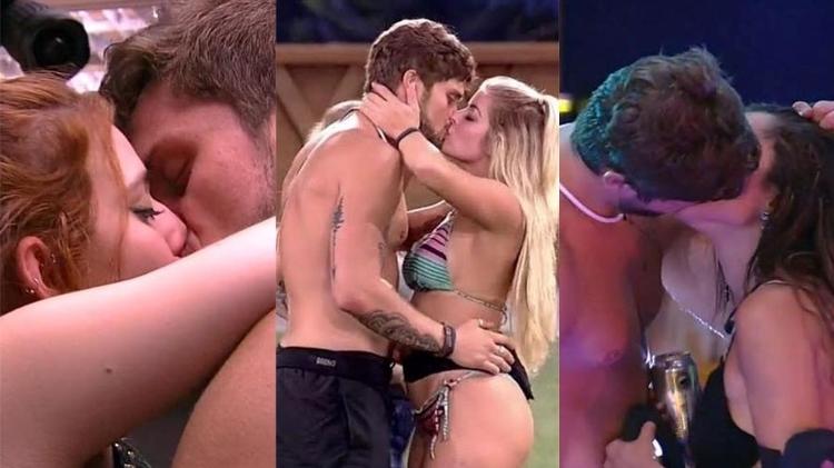 Em um mês de "BBB", Breno beijou Ana Clara, Jaqueline e Paula - Reprodução/Globo - Reprodução/Globo