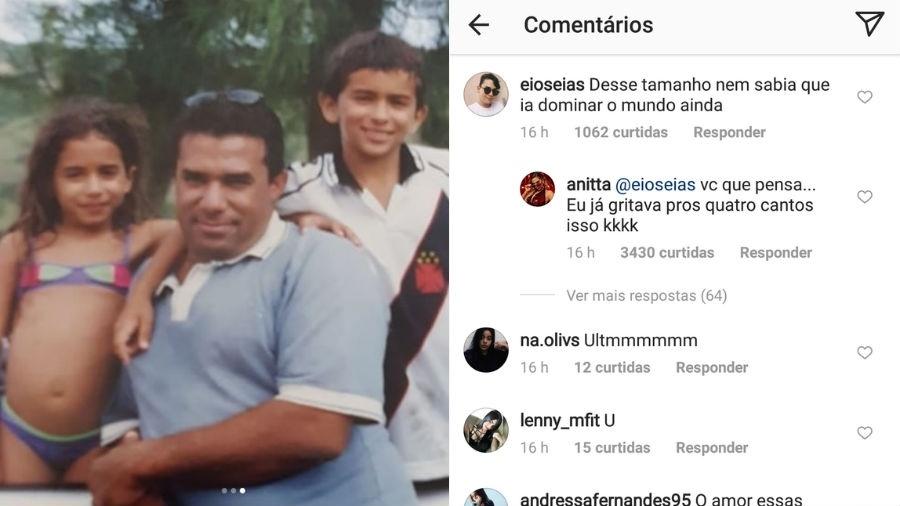 Anitta posta fotos da infância a responde a seguidor - Reprodução/Instagram
