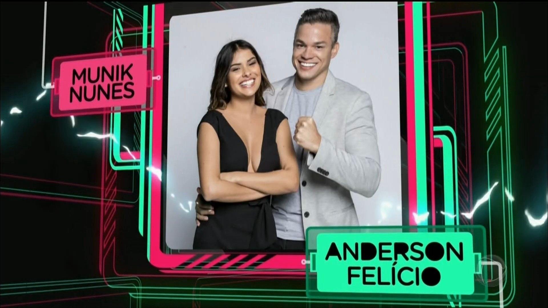 A campeã do "BBB16" Munik Nunes e o empresário Anderson Felício, seu marido - Reprodução/Record