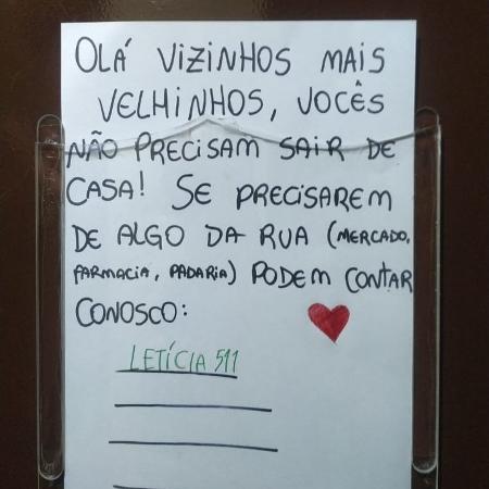 Bilhete em prédio do Paraná - Arquivo Pessoal - Arquivo Pessoal