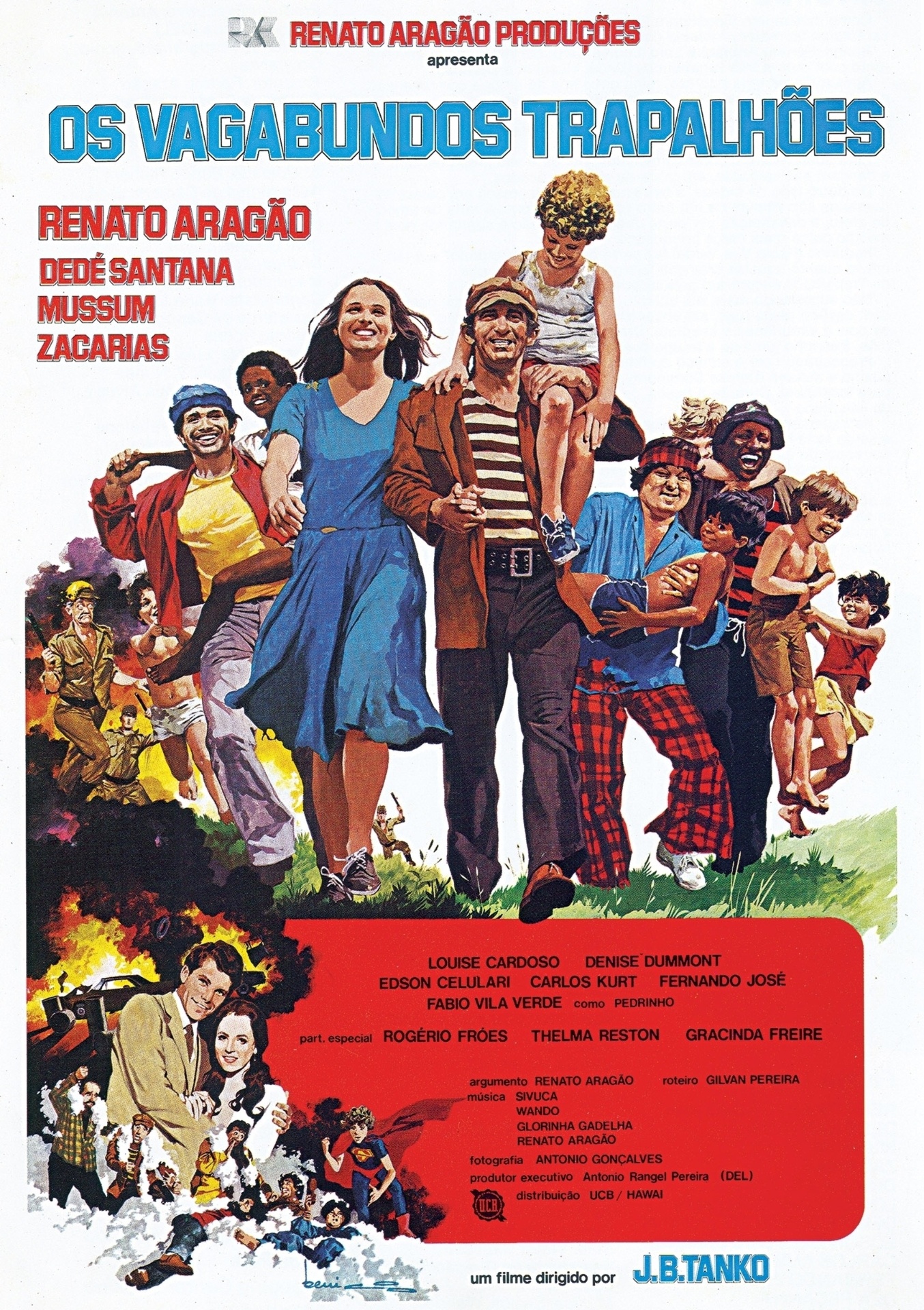 Capa do filme "Os Vagabundos Trapalhões", de 1982, estrelado por Regina Duarte, Renato Aragão, Dedé Santana, Dedé, Mussum e Zacarias - Divulgação
