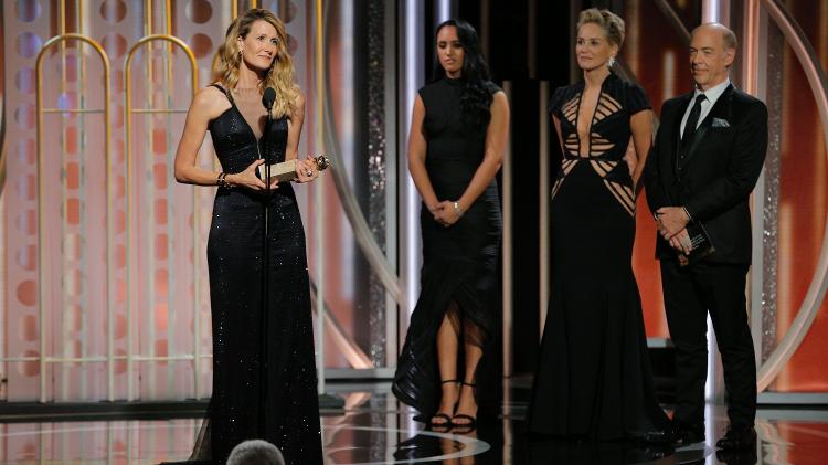 Laura Dern recebe o Globo de Ouro por primeira temporada de Big Little Lies - Getty Images - Getty Images