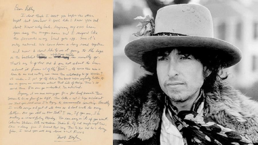 Cantar escrita à mão por Bob Dylan - RR Auction/Reprodução