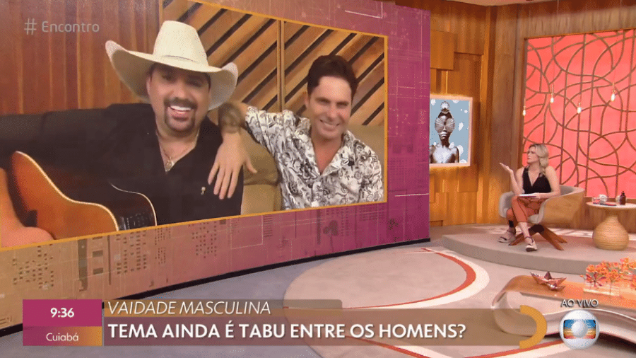 Edson (à esq.) contou que já fez procedimento para aumentar os glúteos no "Encontro" da manhã de hoje - Reprodução/GShow