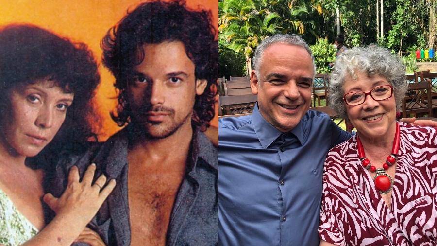 Antes e depois: Angela Leal e Angelo Antônio interpretaram Bruaca e Alcides em "Pantanal" na década de 1990 - Reprodução