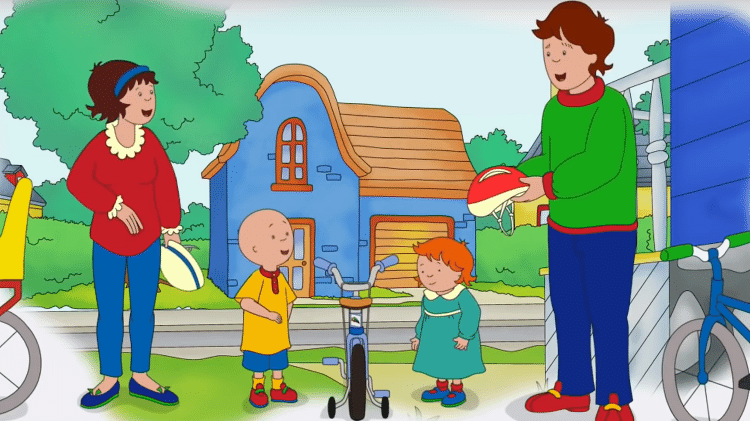 Caillou com a família