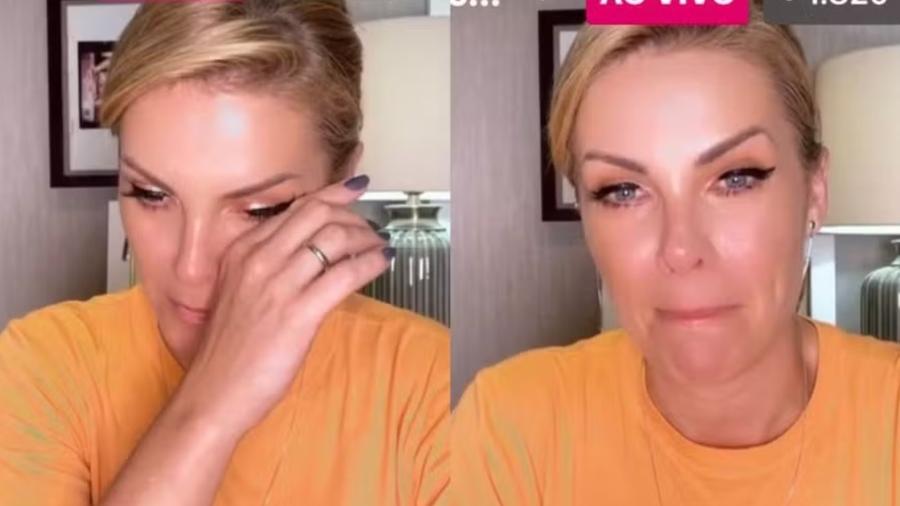 Ana Hickmann não segurou a emoção em live sobre violência contra a mulher