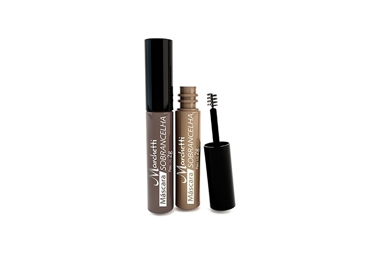Máscara para sobrancelhas da Marchetti, cores Taupe e Grafite. Camufla imperfeições e ajuda a disfarçar as falhas. Acompanha pincel. Preço: R$ 18,54 cada. Informações: www.marchetti.com.br | Preço e disponibilidade consultados em outubro de 2015 e sujeitos a alterações  Divulgação - Divulgação