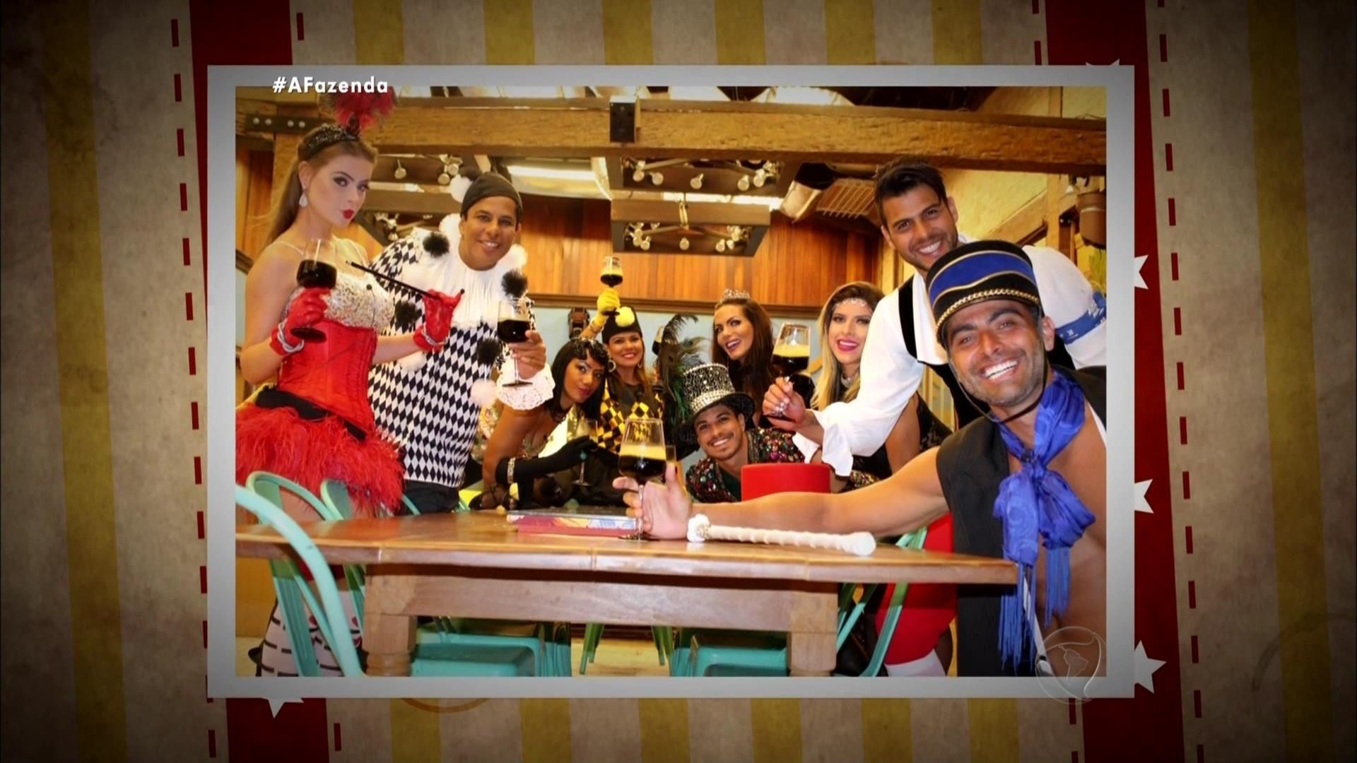 6.nov.2015 - A sétima festa de "A Fazenda 8" foi inspirada no circo - Reprodução/Record