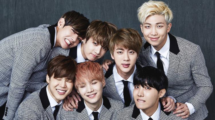 O grupo sul-coreano BTS formado por Jin, Suga, J-Hope, Rap Monster, Jimin, V e Jungkook - Divulgação - Divulgação