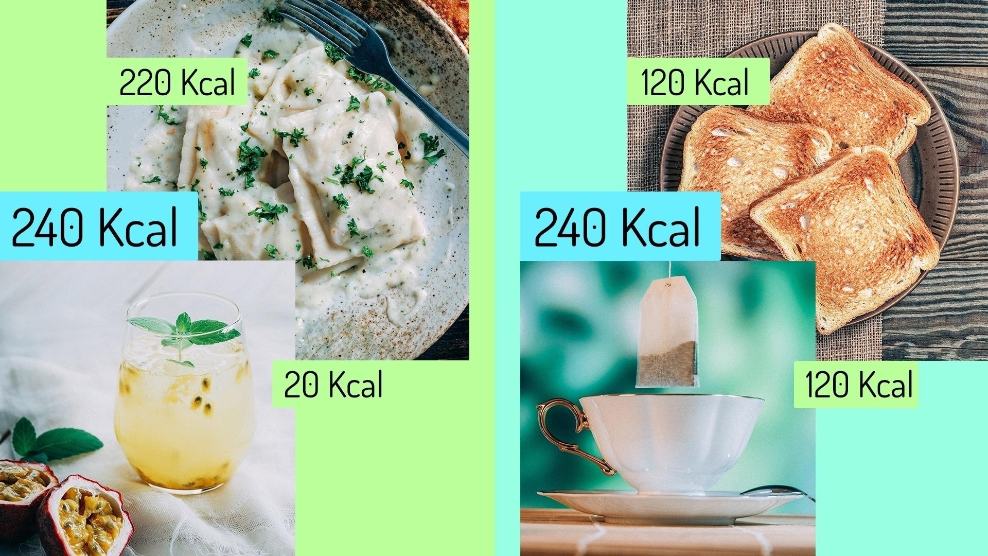 Comparativo de calorias - Arte/VivaBem