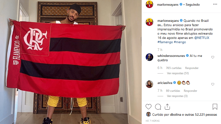 Whindersson Nunes "corneta" foto de Marlon Wayans - Reprodução/Instagram/marlonwayans - Reprodução/Instagram/marlonwayans