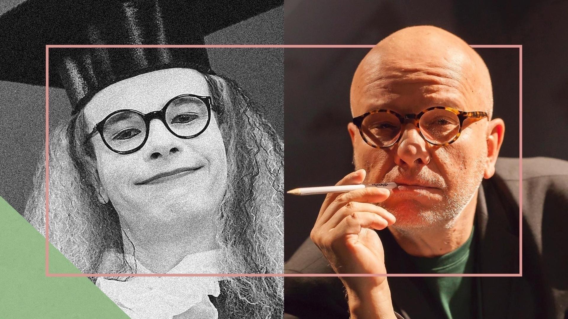 Marcelo Tas como Professor Tibúrcio e atualmente - Arte UOL