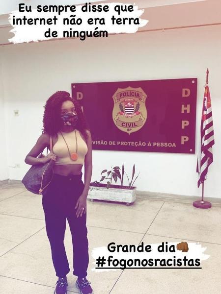 Thelma Assis foi ao Departamento de Homicídios e de Proteção à Pessoa (DHPP) - Reprodução / Instagram