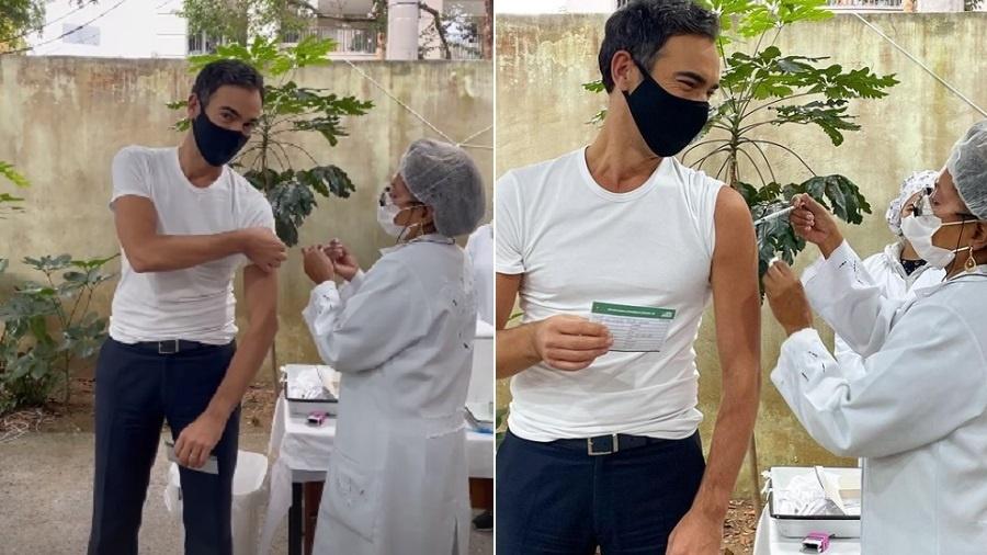 César Tralli recebe vacina contra a covid-19 - Reprodução/Instagram