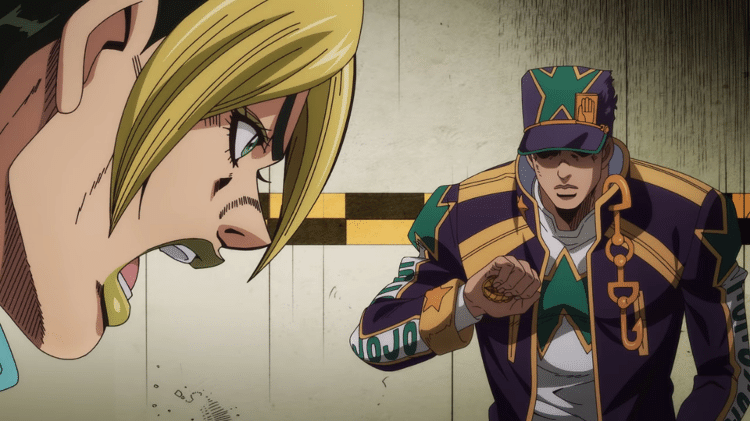 Jolyne Cujoh discute com seu pai Jotaro Kujo em "Jojo's Bizarre Adventure"