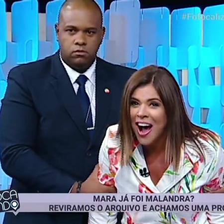Mara Maravilha foi contida por segurança no "Fofocalizando" - Reprodução/SBT - Reprodução/SBT