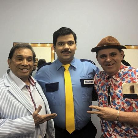 Dedé Santana, Gustavo Mendes e Batoré nos bastidores da série "Treme Treme", do canal pago Multishow - Arquivo pessoal - Arquivo pessoal