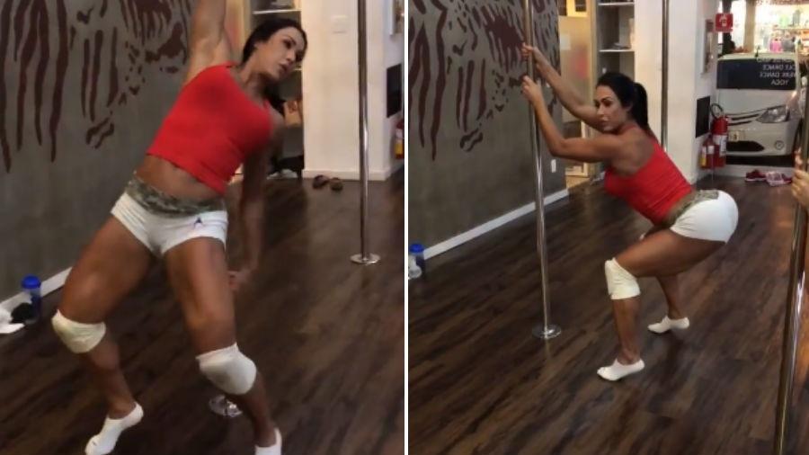 Gracyanne Barbosa mostra suas habilidades em aula de pole dance - Reprodução/Instagram