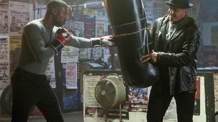 Michael B. Jordan e Sylvester Stallone em cena de "Creed II" (2018) - Divulgação - Divulgação