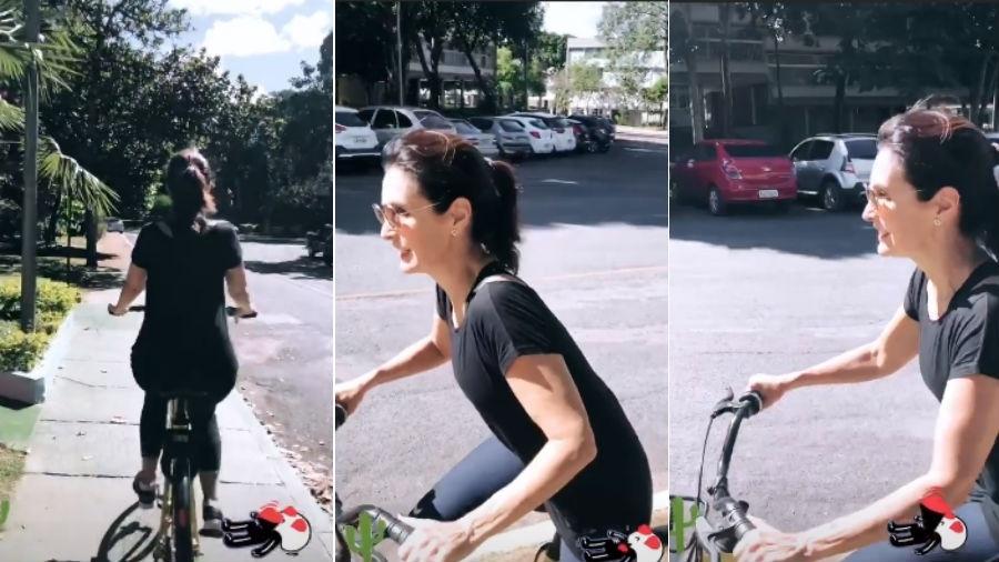 Fátima Bernardes andando de bicicleta - Reprodução/Instagram