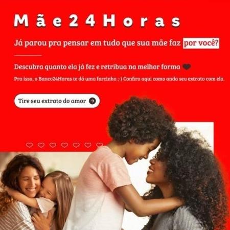 Campanha de Dia das Mães do Banco24Horas - Reprodução