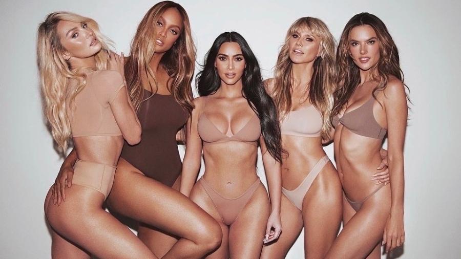 Candice Swanepoel, Tyra Banks, Kim Kardashian, Heidi Klum e Alessandra Ambrósio - Reprodução/Twitter