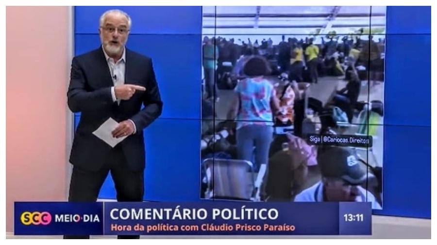 Cláudio Prisco Paraíso é comentarista da SCC, retransmissora do SBT em Santa Catarina - Reprodução