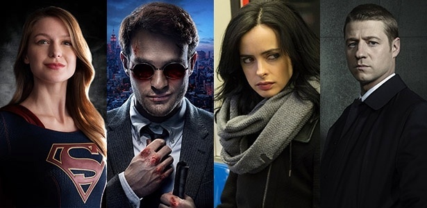 "Supergirl", "Demolidor", "Jessica Jones" e "Gotham" contam histórias de heróis na TV - Divulgação/Montagem UOL