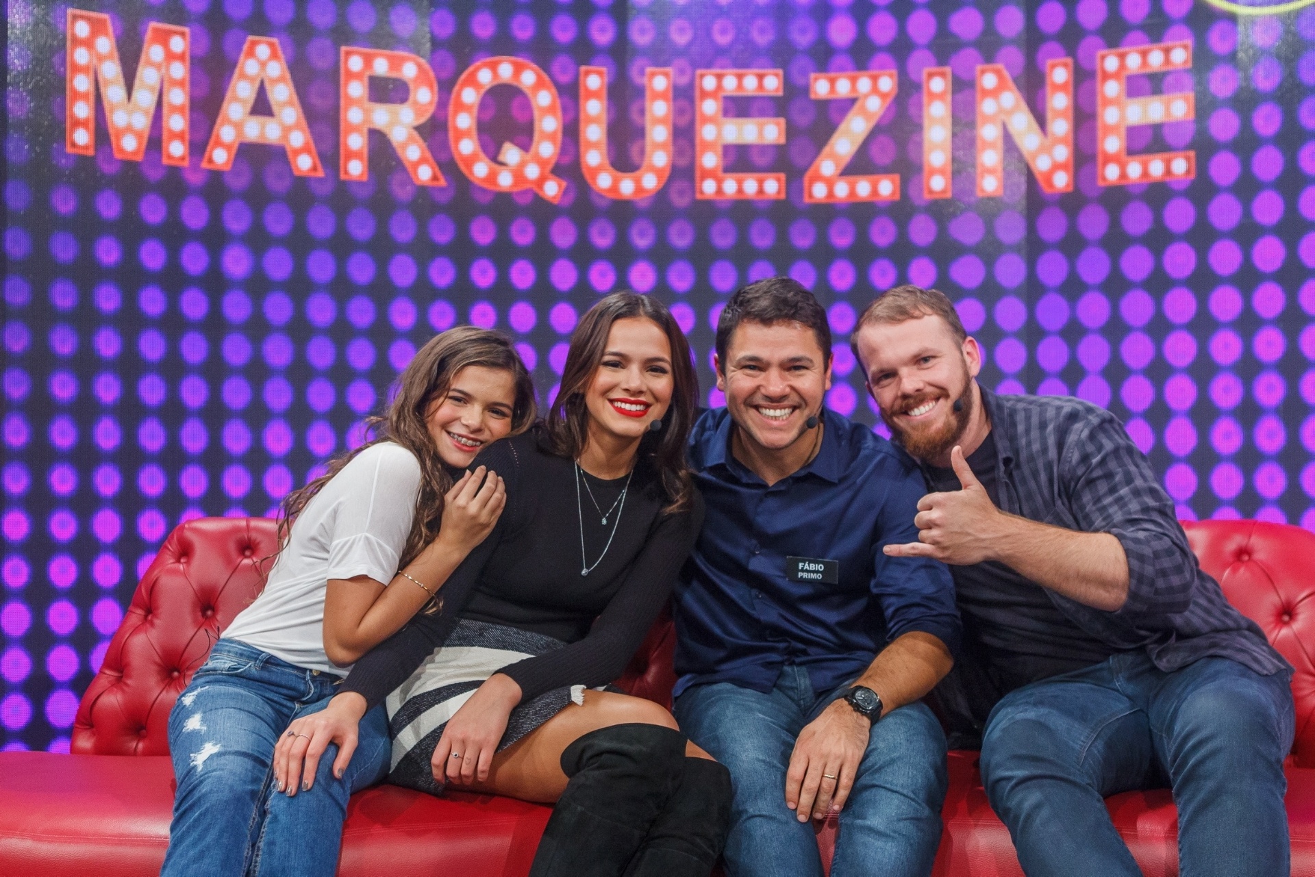 Bruna Marquezine formou um time com a irmã Luana, de 13 anos e os primos Fábio e Gabriel no "Tamanho Família" - Artur Meninea/TV Globo
