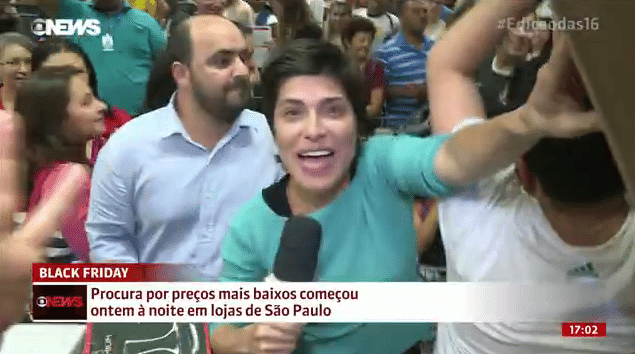 25.nov.2016 - Repórter da Globo News - Reprodução/Globo News