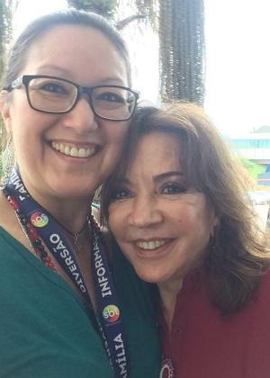 Utimura e Iris Abravanel nos bastidores do SBT - Divulgação - Divulgação