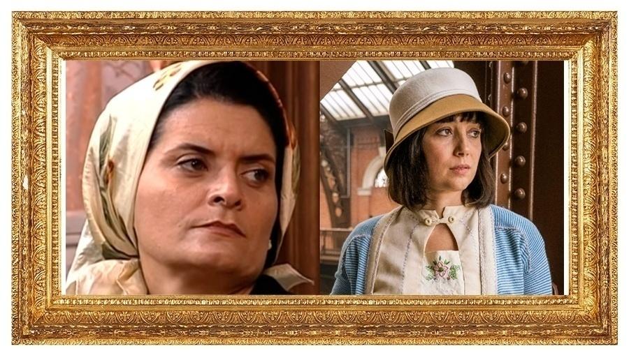 Jussara Freire interpretou Clotilde, papel que será de Simone Spoladore - Reprodução/SBT/Globo/Raquel Cunha/Montagem UOL