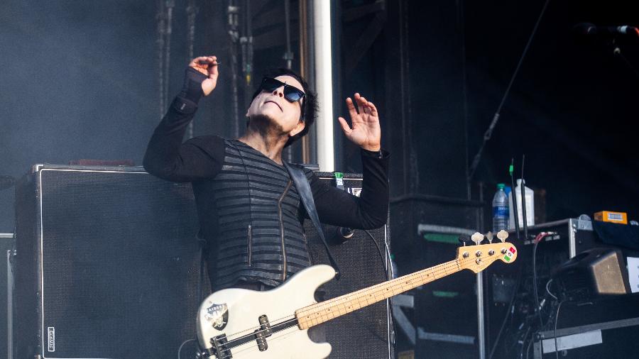 Juan Alderete toca com Marilyn Manson no Aftershock Festival, na California - Getty Images
