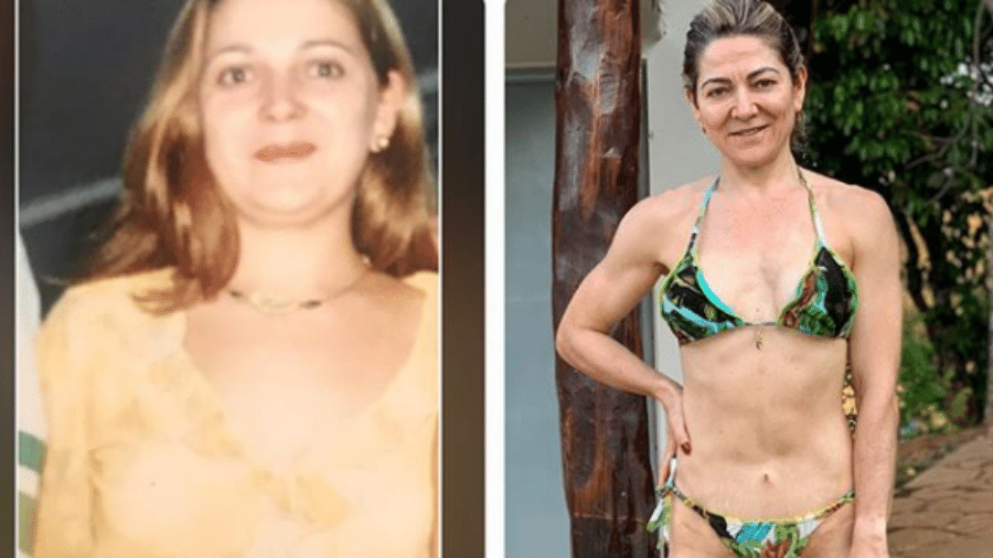 Karina Lucco mostrou antes e depois do corpo, aos 28 e 45 anos - Reprodução/Instagram/@karinalucco