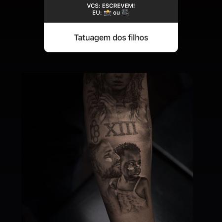 Bruno Gagliasso mostra as tatuagens em homenagem aos filhos - Reprodução/Instagram - Reprodução/Instagram