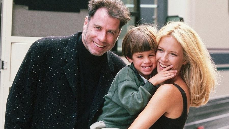 John Travolta, Kelly Preston e um dos filhos do casal, Jett Preston - Reprodução/Instagram
