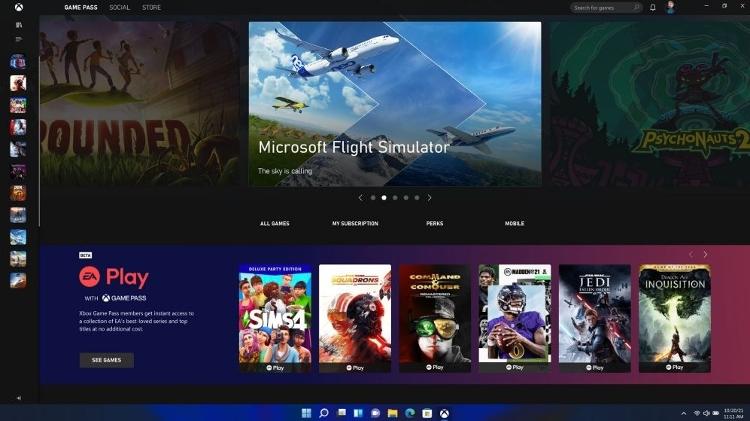 Tela do Windows 11 para Xbox Game Pass - Divulgação/Microsoft - Divulgação/Microsoft