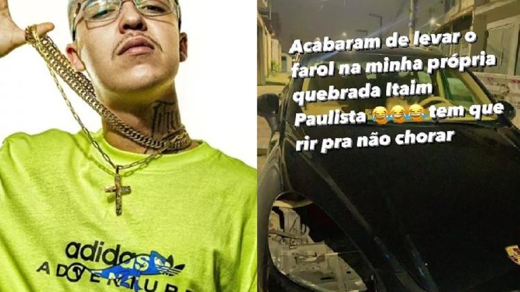 Rapper Salvador da Rima lamentou o furto dos faróis do seu Porsche estacionado na Zona Leste da capital paulista - Reprodução/Instagram - Reprodução/Instagram