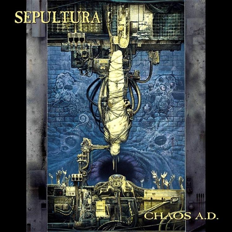 Capa do disco Chaos A.D., do Sepultura, lançado em setembro de 1993.