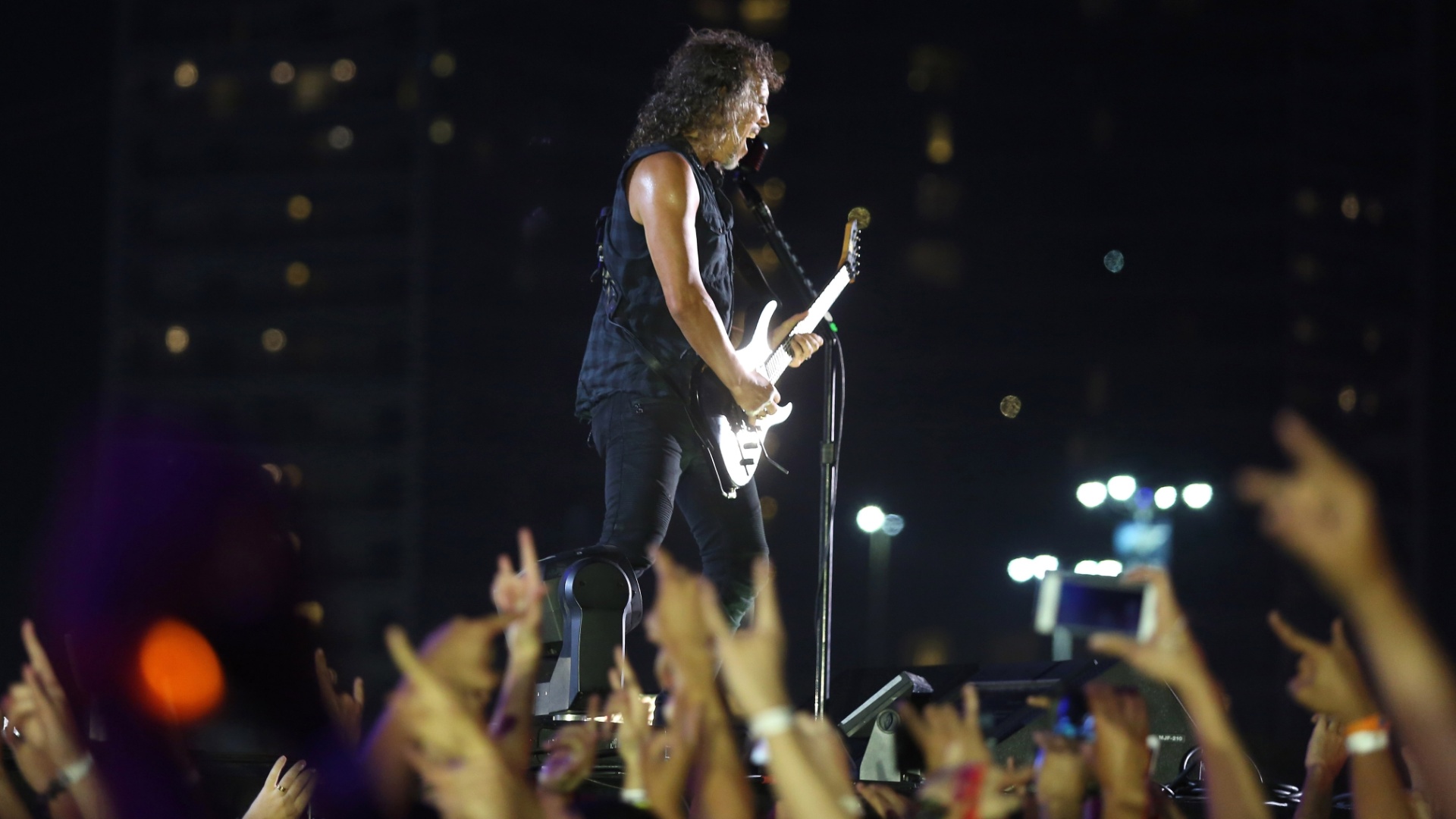19.set.2015 - Metallica se apresenta no palco Mundo no segundo dia do Rock in Rio 2015 - Fernando Maia/UOL
