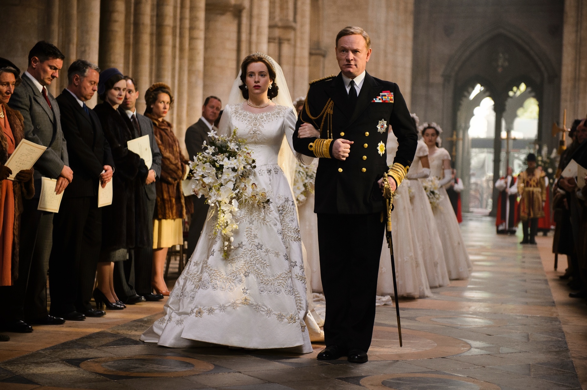 Série "The Crown" recria o casamento da Rainha Elizabeth 2ª (Claire Foy), em 1947 - Divulgação