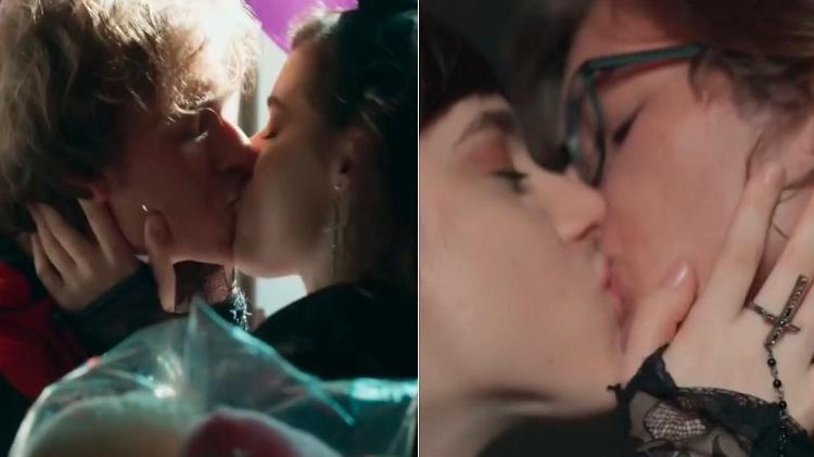 Lica beija garotos em "Malhação: Viva a Diferença" - Montagem/Reprodução/TV Globo - Montagem/Reprodução/TV Globo