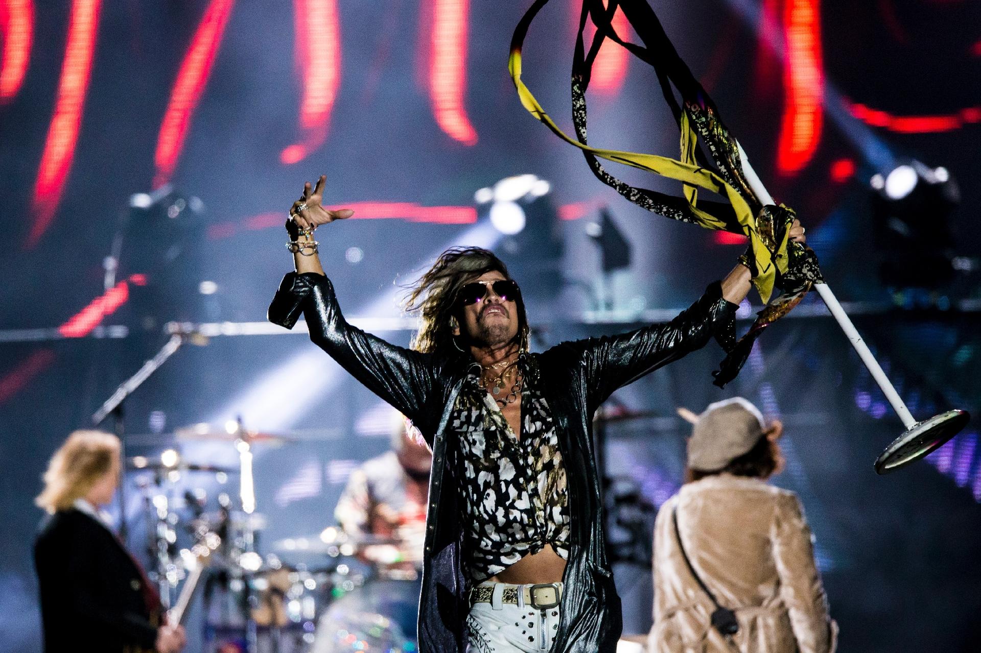 O decano da banda, perto de seus 70 anos, foi o mais vigoroso em sua estreia no Rock in Rio, encerrando o quarto dia de festival - Bruna Prado/UOL