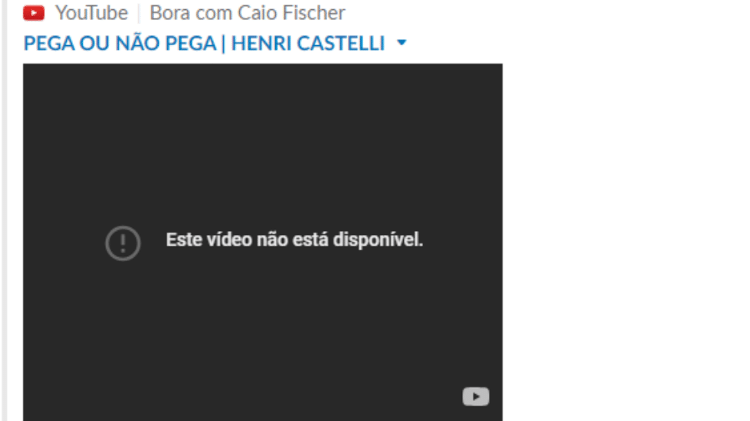 ... e após ser deletado - Reprodução/YouTube - Reprodução/YouTube