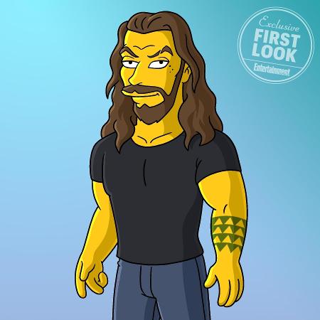 Jason Momoa em sua versão no melhor estilo de Os Simpsons - Divulgação/EW - Divulgação/EW