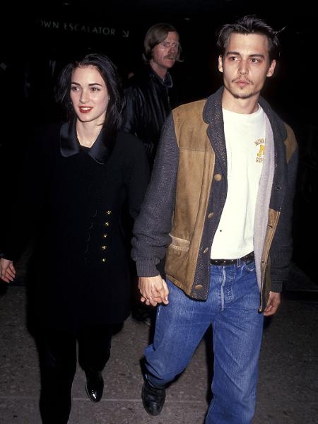 01.02.1991 - Winona Ryder e Johnny Depp comparecem a première de "O Silêncio dos Inocentes" em Century City (EUA) - Ron Galella Collection via Getty Images