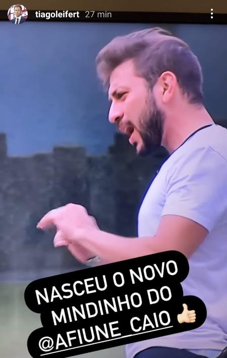 BBB 21: Tiago Leifert tira sarro de Caio após brother tirar bota ortopédica - Reprodução/Instagram - Reprodução/Instagram